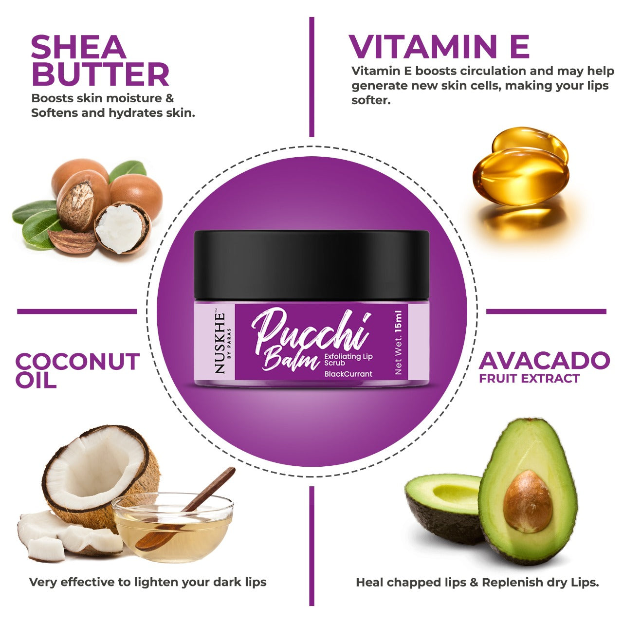 Nuskhe by Paras Pucchi Blackcurrant Lip Scrub For Lip Lightening