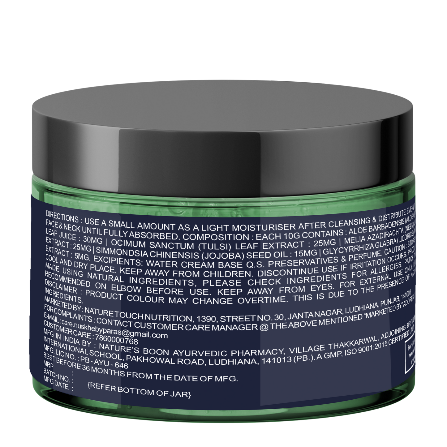 Nuskhe by Paras Anti-Acne Water Cream (Gel) for Men and Women -60 gram | Lightening Acne Marks | Glowing Skin | Neem | Basil | Aloe Vera