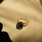 Black Tourmaline Golden Ring