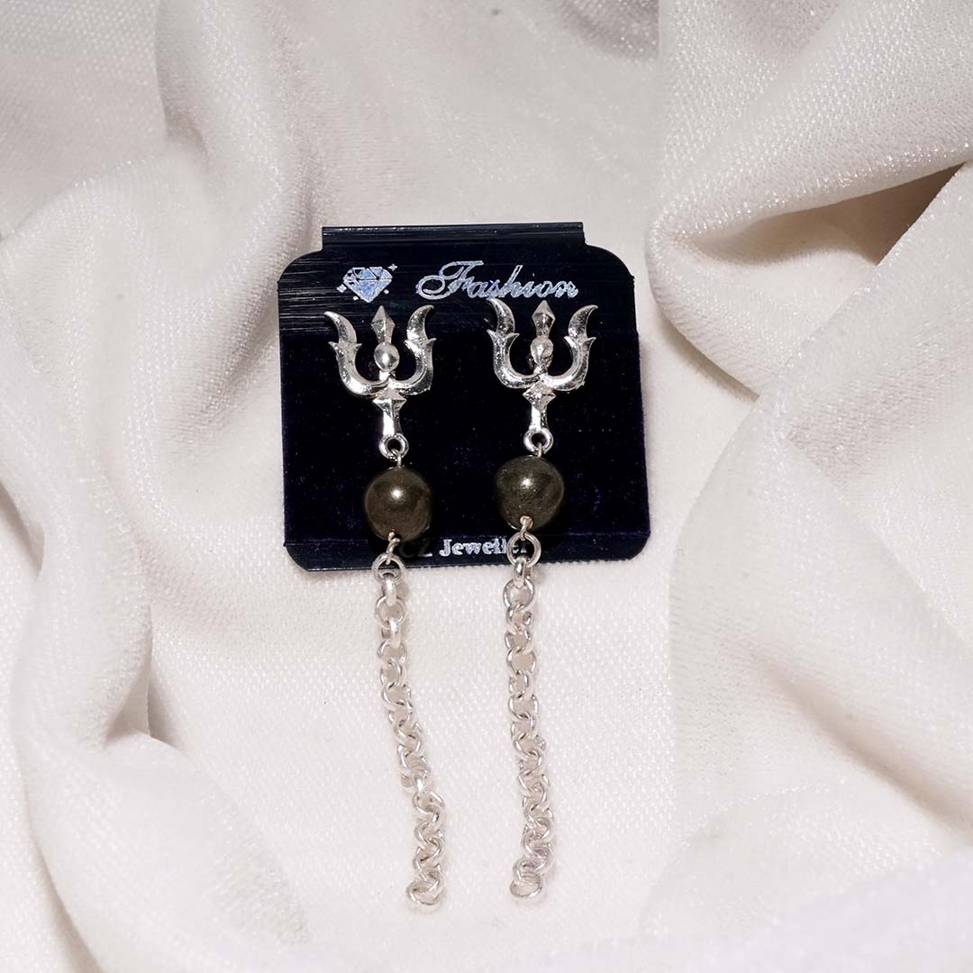 Trishul Pyrite Earrings