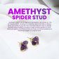 Amethyst Spider Studs