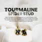 Black Tourmaline Spider Studs