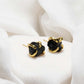 Black Tourmaline Spider Studs