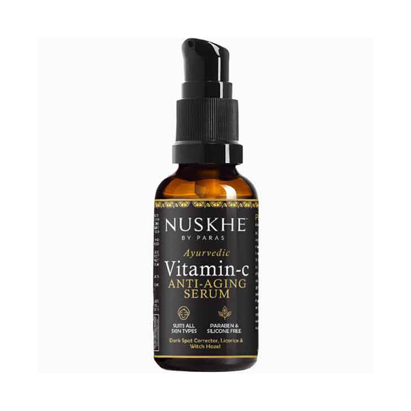 Nuskhe by Paras Vitamin C Anti-Aging Face Serum-30 ml | Reduce Dark Circle | Fine Line & Sun Damage Corrector | Effective Skin Brightening