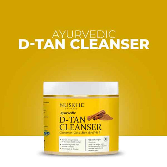 Nuskhe by Paras Ayurvedic D-Tan Cleanser for Tan Removal, Sun Damage Protection and Skin Whitening - 100 Gram