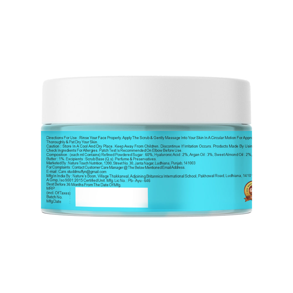 Studd Muffyn Hyaluronic Face Scrub for Men and Women - 70 Gram