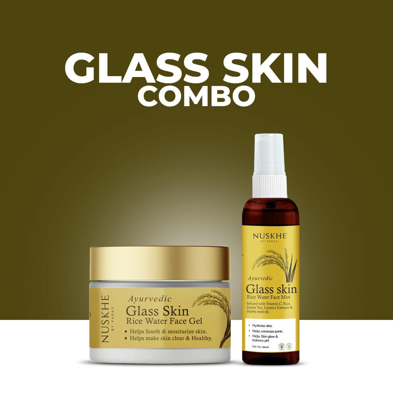 Glass Skin Combo - Rice Water Gel and Rice Water Face Mist