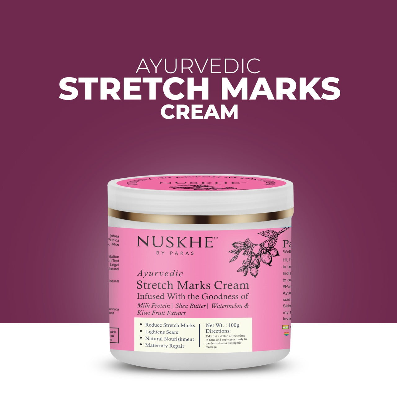 Nuskhe By Paras Ayurvedic Stretch Marks Cream - 100 gm