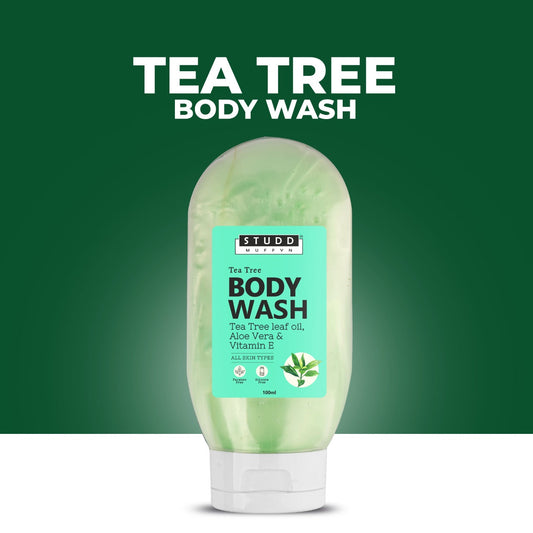 Studd Muffyn Tea Tree Body Wash with Tea Tree leaf oil, Aloe Vera & Vitamin-E for Men and Women- 100ml