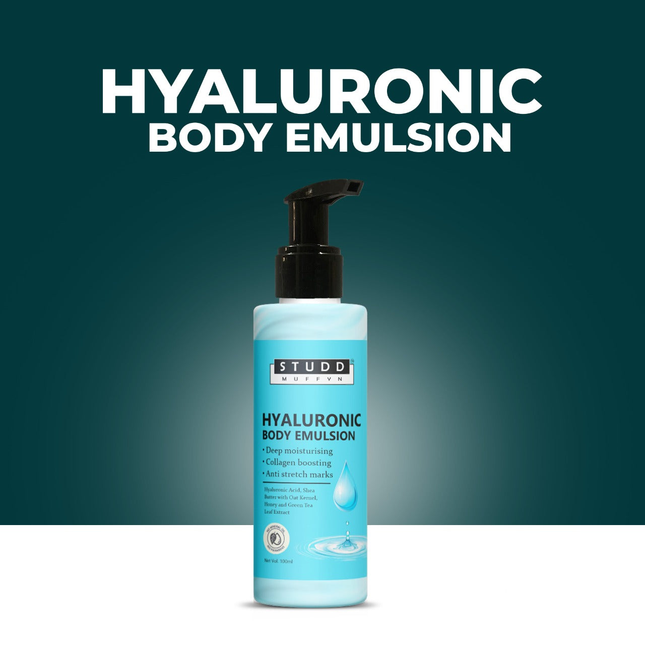 Studd Muffyn  Hyaluronic Body Emulsion for Collagen Boosting , Reduces stretch marks -100ml