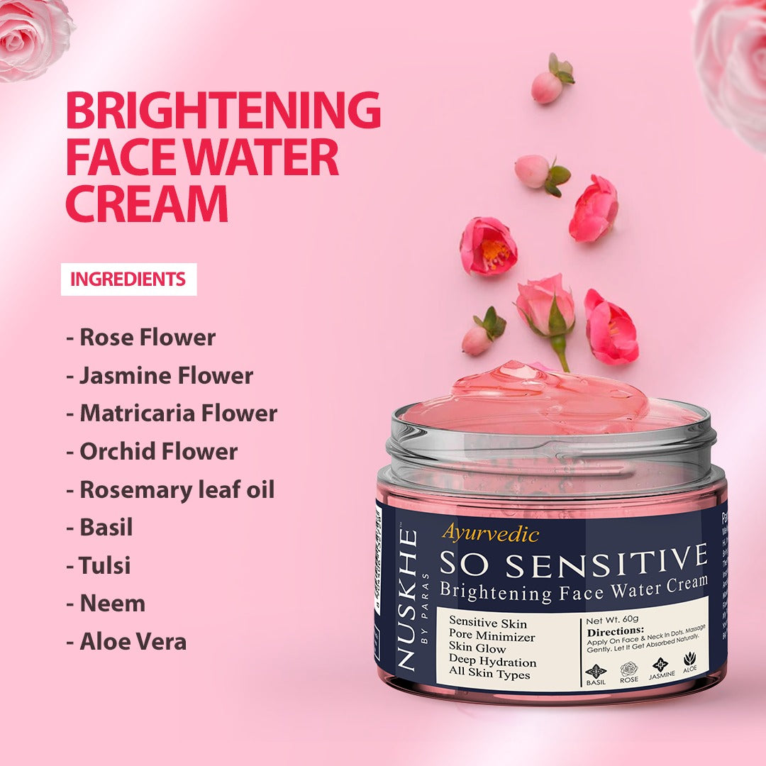 Nuskhe by Paras So Sensitive Rose Brightening Face Cream for Youthful skin, Hydrates & nourishes skin -60 Gram